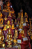 Inle Lake Myanmar. Pindaya, the famous Shwe Oo Min pagoda, a natural cave filled with thousands of gilded Buddha statues. 